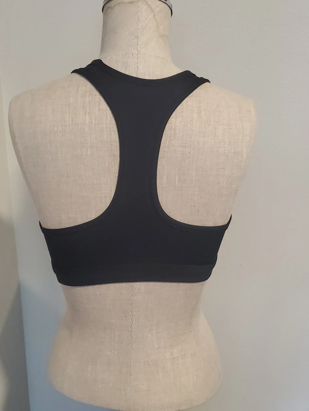Nike Black Racerback Sports Bra with White Swoosh
